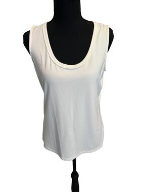 Talbots Buttery Soft Basic Cream Scoop Neck Tank Top M